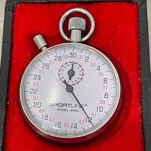 Vintage Sportline Stopwatch Model #660 w/ Box Working but As Is Good Condition -